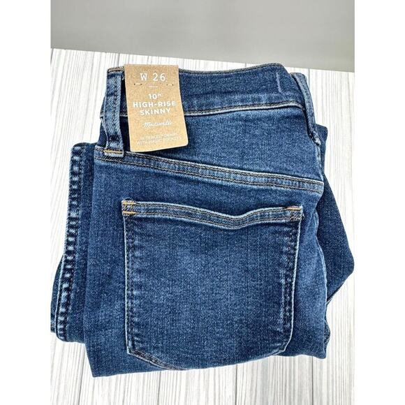 Madewell Jeans Womens 26 Blue Denim Medium Wash 10-Inch High-Rise Skinny Classic - Picture 3 of 5